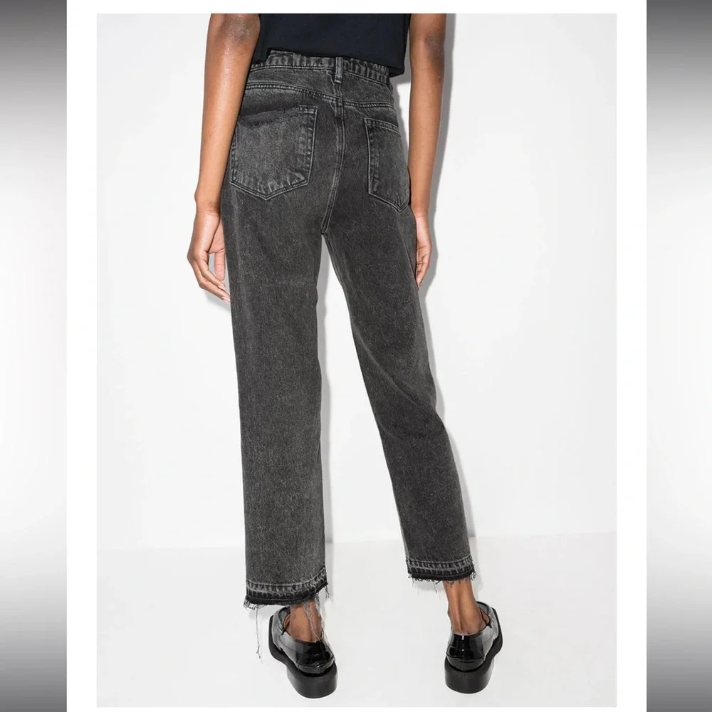 Paige Denim Sarah Straight Ankle Jeans Undone Hem Priscilla Deconstructed NWT - Picture 3 of 16